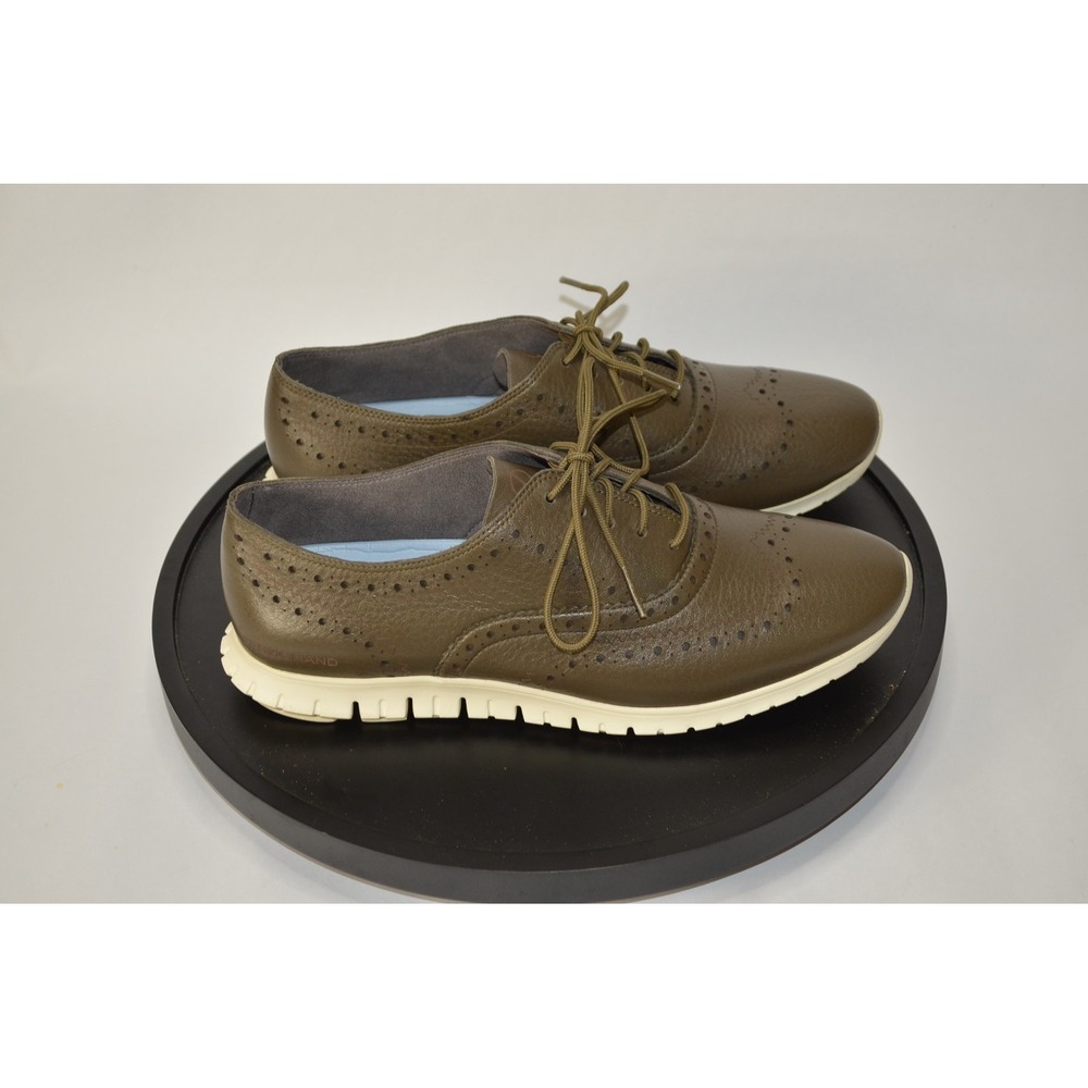 Cole Haan Zerogrand Wingtip Oxford Shoes Women's Size 8B Olive Green Leather